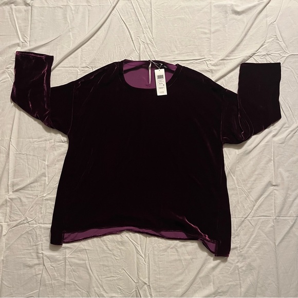 NWT Eileen Fisher XL, deep plum, drape Velvet top, New - Picture 9 of 12